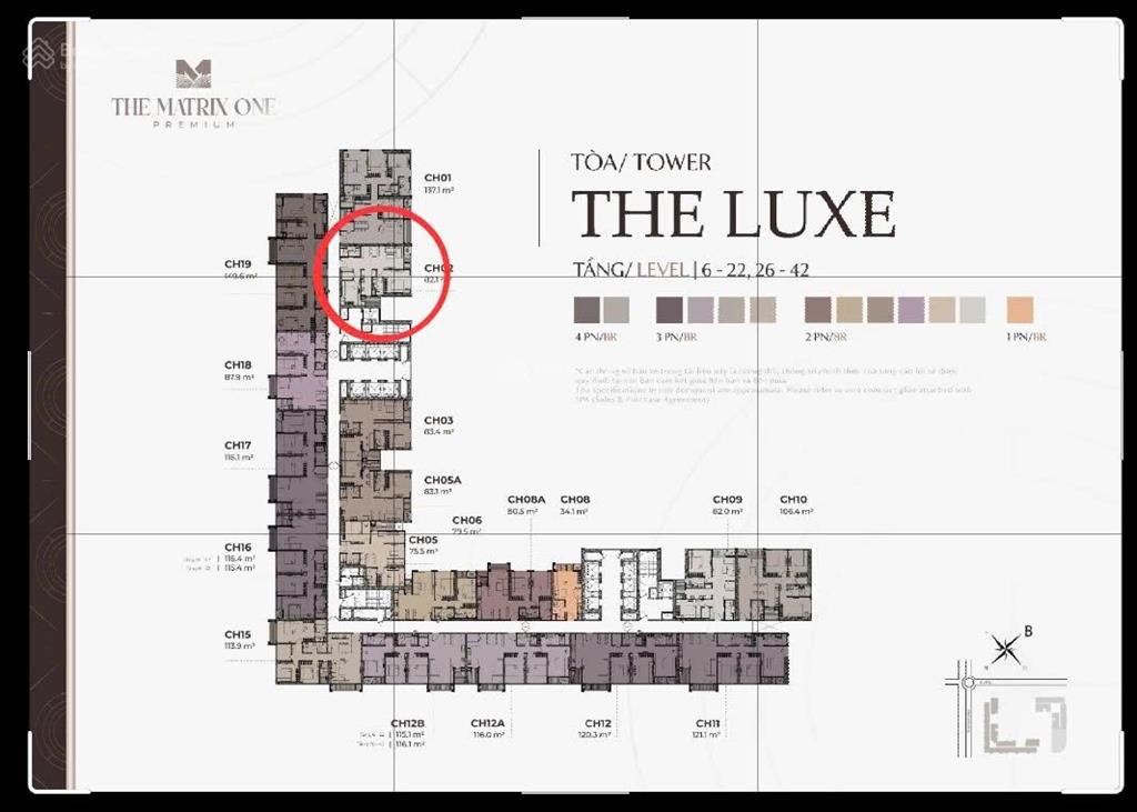 Bán căn 2 phòng ngủ đẹp nhất the matrix one premium, 82,1m2, tầng cao view thoáng.