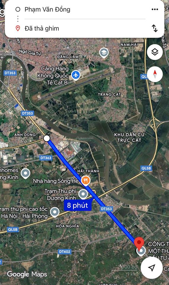 Chỉ nhỉnh 2 tỷ sở hữu 88m2 full tc, mặt đường phạm văn đồng, giữa vinhome dương kinh và kcn đồ sơn