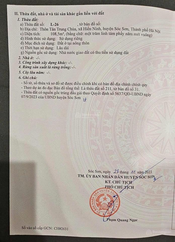 Bán đất làn 1, đấu giá tân trung chùa, quốc lộ 35