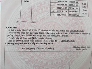 Chính chủ gửi bán 2 lô bìa làng bắc phú xã đa phúc hà nội    0399 786 ***
