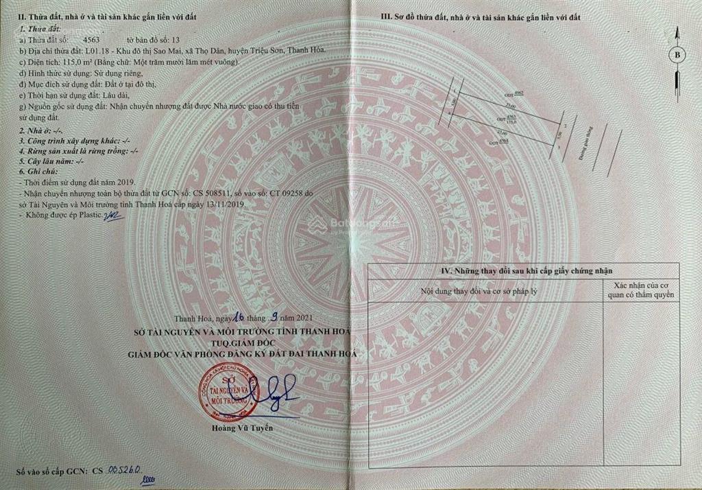 Chính chủ bán 115m2 đất kđt sao mai 2 mặt thoáng, ngay ngã 3, đối diện hồ nước, dự án trường học