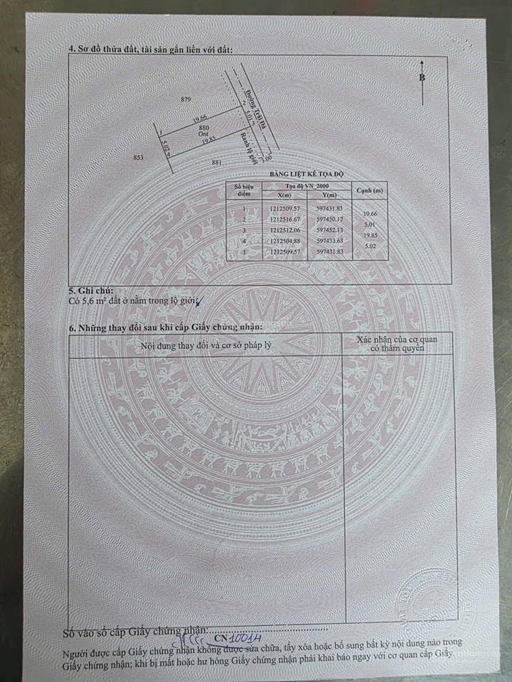 Bán đất 5x20m 100m2 thổ cư full, xây dựng hoàn công, khu vip nhất bình mỹ lúc này
