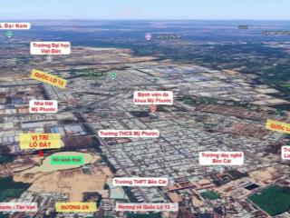 Bán gấp lô đất trung tâm mỹ phước bến cát giá 5xx triệu, view hồ sinh thái hiếm