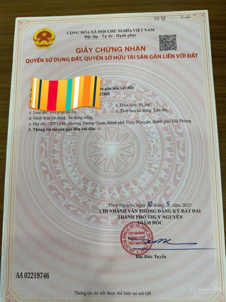 Bán lô đất mặt đường chợ dương quan ngay gần đường đỗ mười tthc mới tp hải phòng