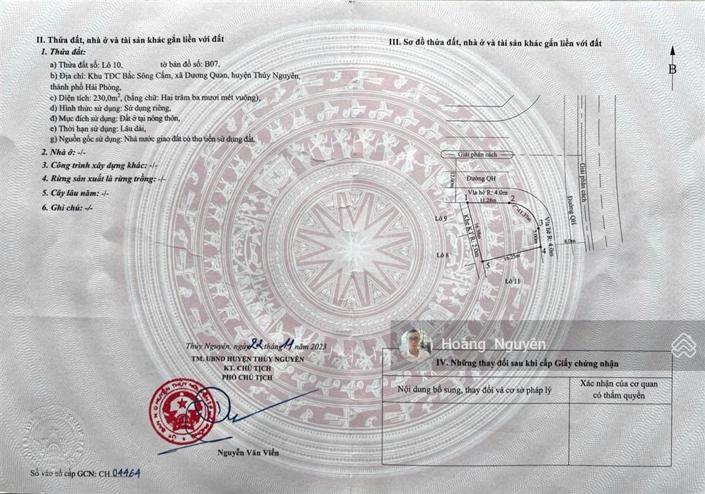 Bán lô góc siêu đẹp trục chính khu tdc bắc sông cấm thủy nguyên, tp hải phòng