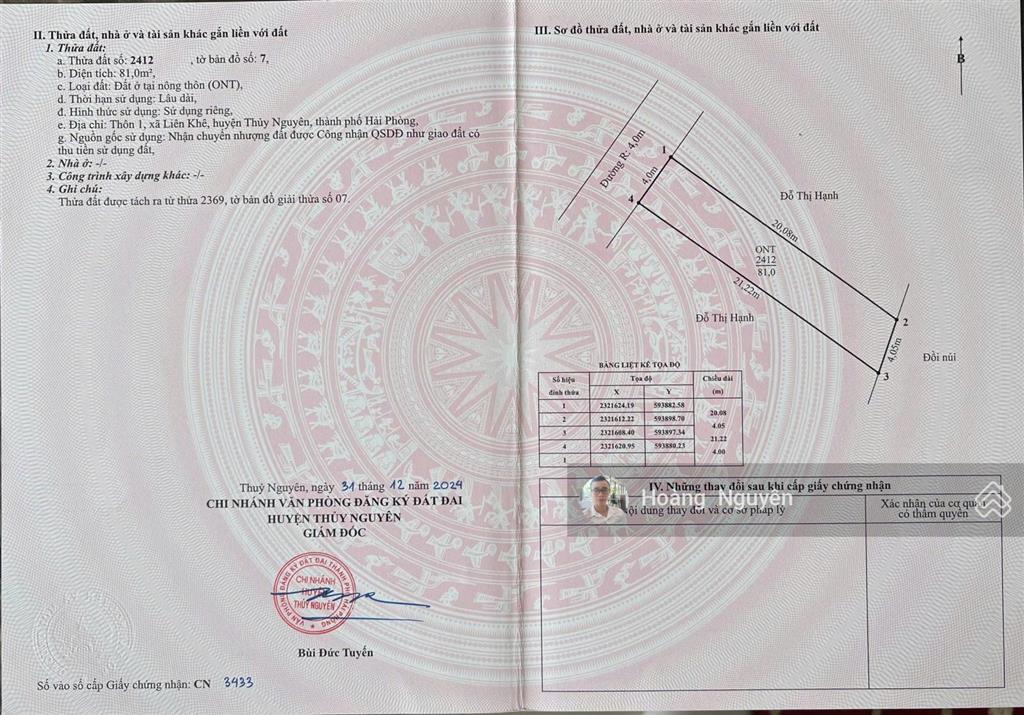 Bán lô đất mặt ngõ thông tại liên khê nay là phường lưu kiếm, thủy nguyên giá rẻ tiềm năng lớn