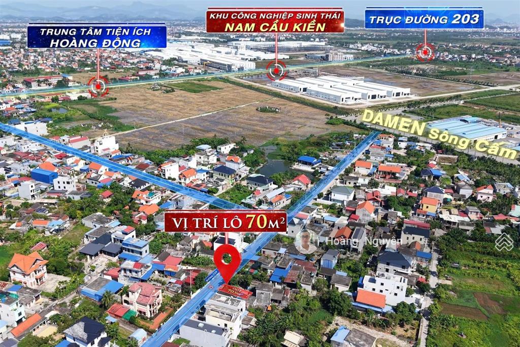 Bán lô đất mặt đường hoàng động nay là phường thiên hương, thủy nguyên gần kcn nam cầu kiền.