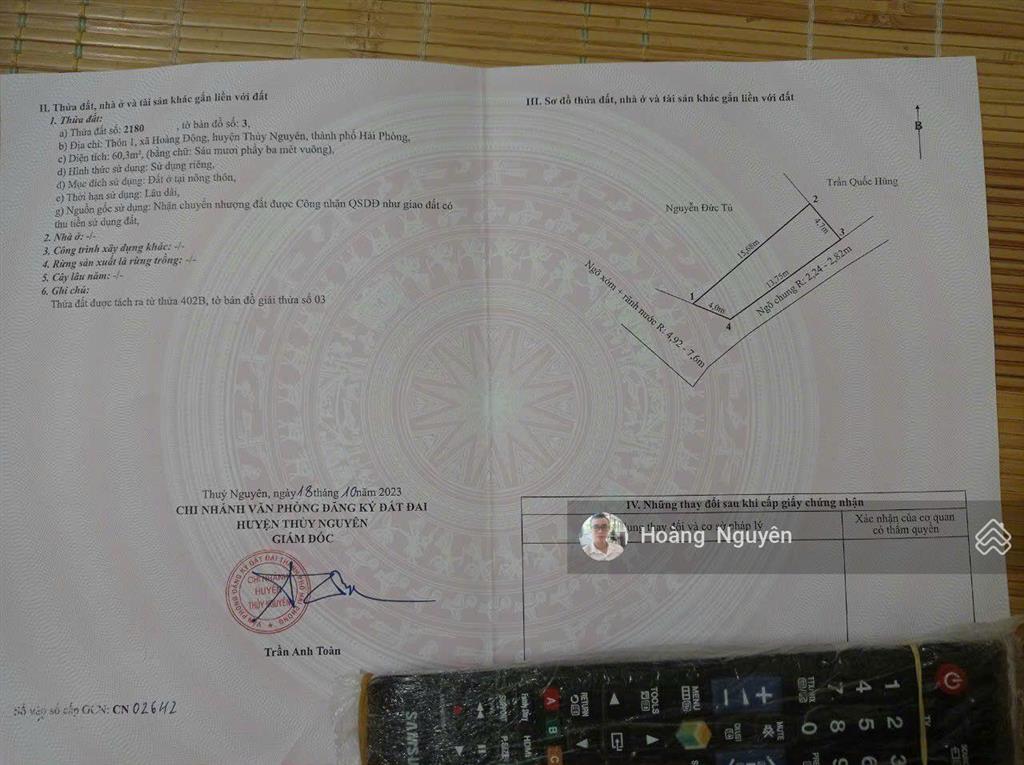 Bán lô góc 2 mặt ngõ ô tô ra vào thoải mái tại phường hoàng lâm, tp thủy nguyên giá đầu tư