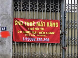 Cho thuê mặt bằng kinh doanh, làm xưởng hoặc để ở