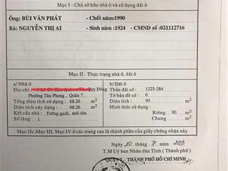 Bán gấp nhà 6x15m, giá 14.8tỷ mt đường số kdc tân quy đông p. tân phong, quận 7
