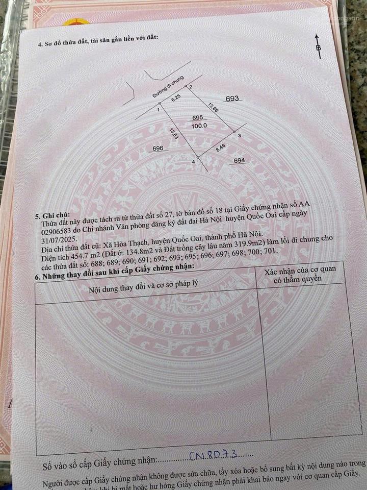 Cần chuyển nhượng 6 lô đất fo tại hoà thạch