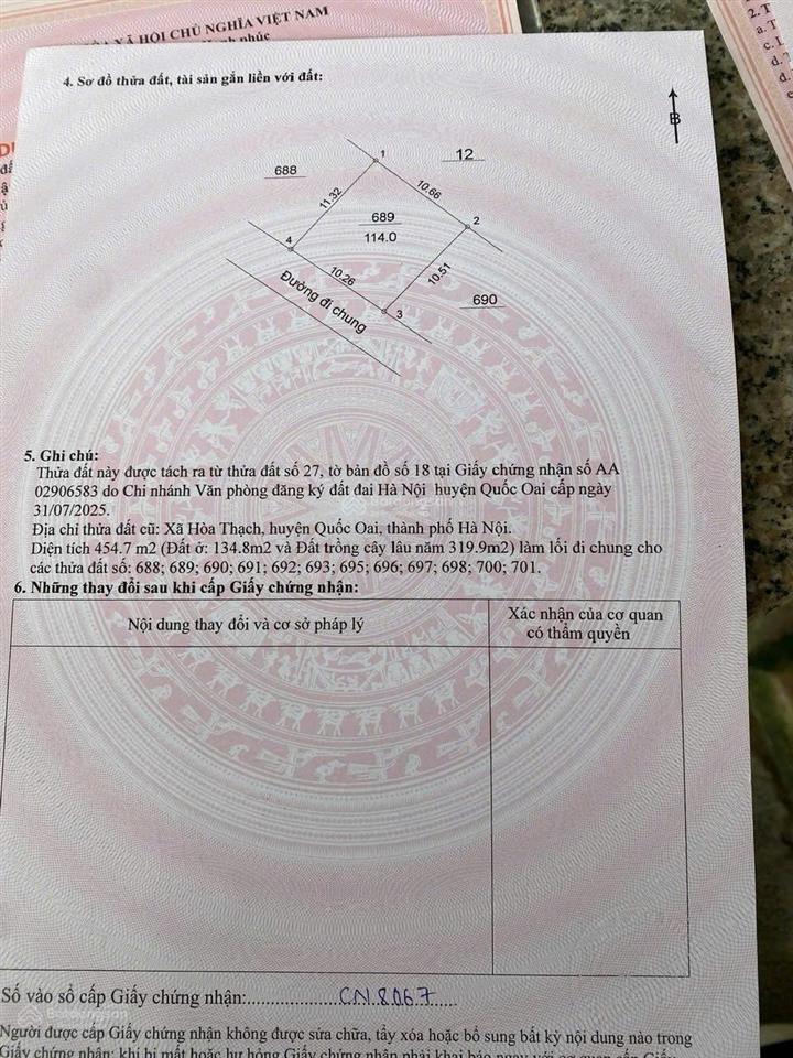 Cần chuyển nhượng 6 lô đất fo tại hoà thạch