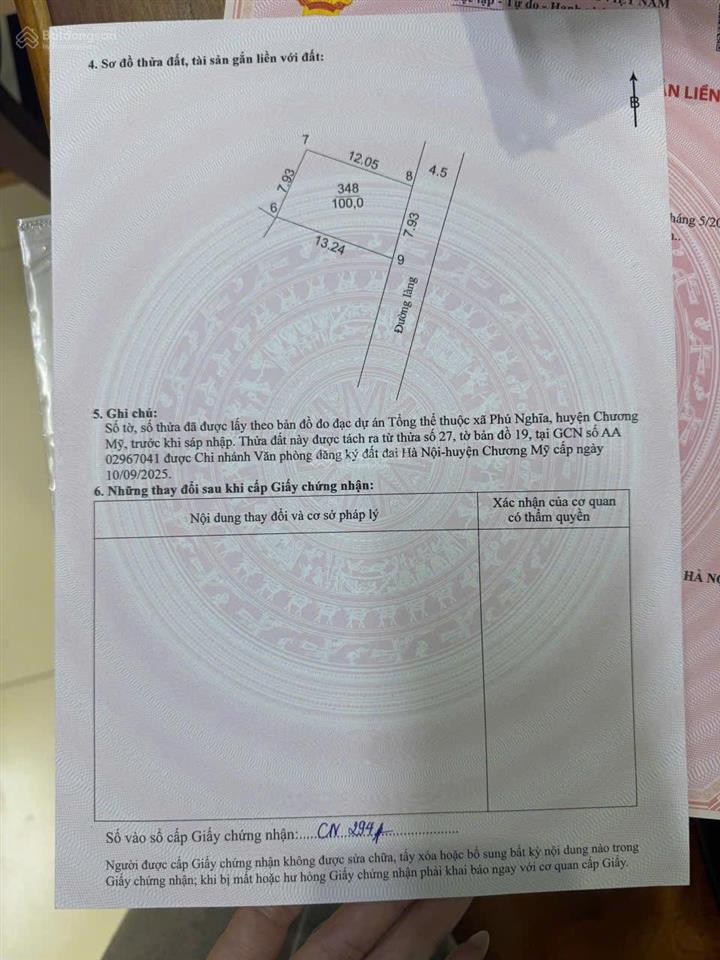 Đất tài lộc phú vinh, phú nghĩa, chương mỹ, dt100m² đường thông oto đỗ cửa, giá nhỉnh 3ty.