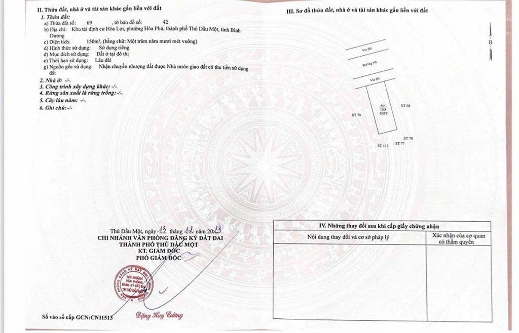 Chính chủ gửi bán 7,5x20m full n8 sau lưng ubnd phường bình dương giá 4 tỷ xây dựng tự do, sổ sẵn