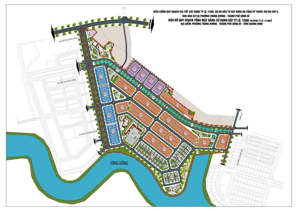 Lô mặt đường 40m dt 150m² mt 7m lô vip của dự án, sổ đỏ sang tên luôn, giá rẻ felicity uông bí