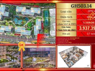 Bán căn hộ 3pn, 2wc, 69m2 tại glory heights  vinhomes grand park, 57 triệu / m2
