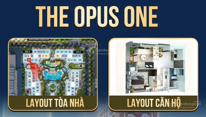 Bán the opus one 1pn + vinhomes grand park  chiết khấu đến 13,5%, ưu đãi tặng nội thất 400tr