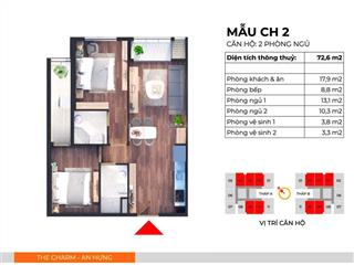 Bán căn 72m tháp a the charm giá 5,7 tỷ .thị trường không có căn thứ 2