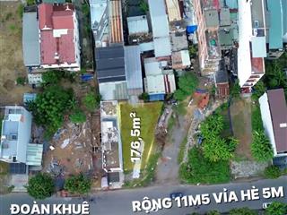 Bán đất 2 mặt tiền đường đoàn khuê khu đô thị nam việt á, 177m2, xây dựng cao tầng, sát sông hàn