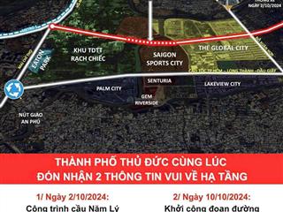 Bán đất nam rạch chiếc đối diện the global city  dt 80m2  sổ hồng cá nhân  giá 11.5 tỷ