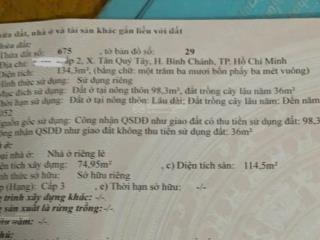 Nhà 134m2 đường xe hơi, xã tân quý tây