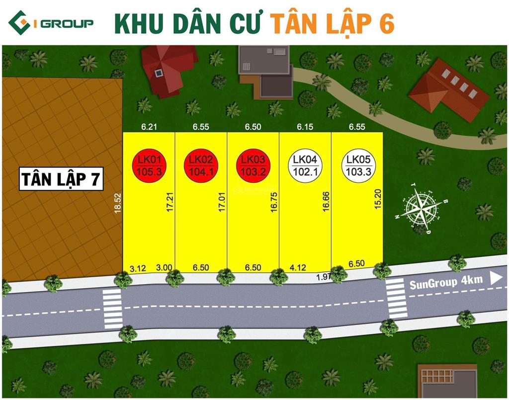 Nhanh tay sở hữu mảnh đất cách dự án sungroup chỉ 4 km, giá 340 triệu 103m