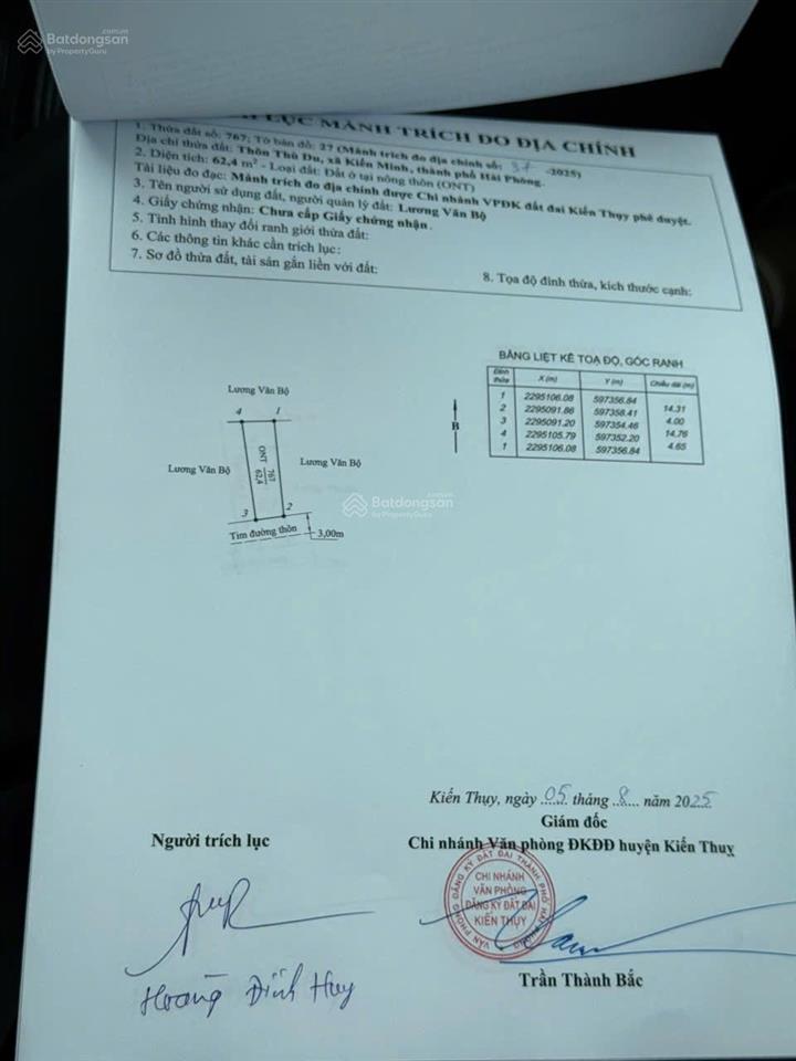Hàng hiếm tài chính nhô 1 tỷ xíu có ngay 62,4m2 mặt đường thôn thù du xã kiến minh