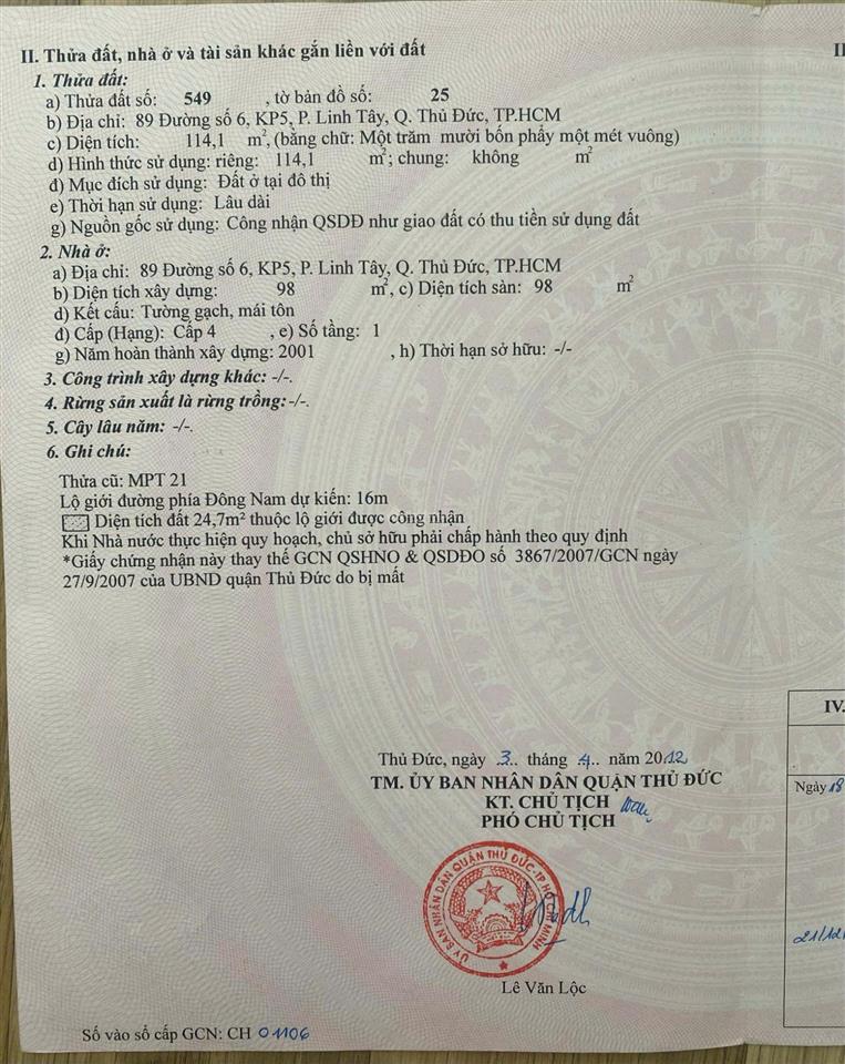 Chính chủ cần bán gấp mặt tiền 6,5mx18m giá chỉ 12,5 tỷ   931893456 anh tài