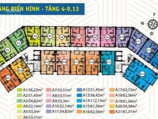 Chính chủ cần bán nhanh căn hộ blue sky 60m2 giá 2.2 tỷ với 2pn2wc nhà vuông vức tầng 8
