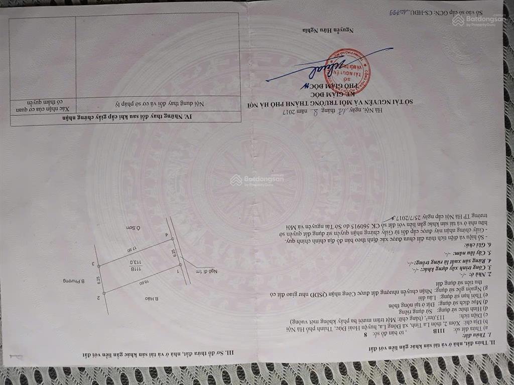 Bán 113m2 đất thổ cư la tinh, ngay sát đường vành dai 4, cam kết giá rẻ nhất thị trường!