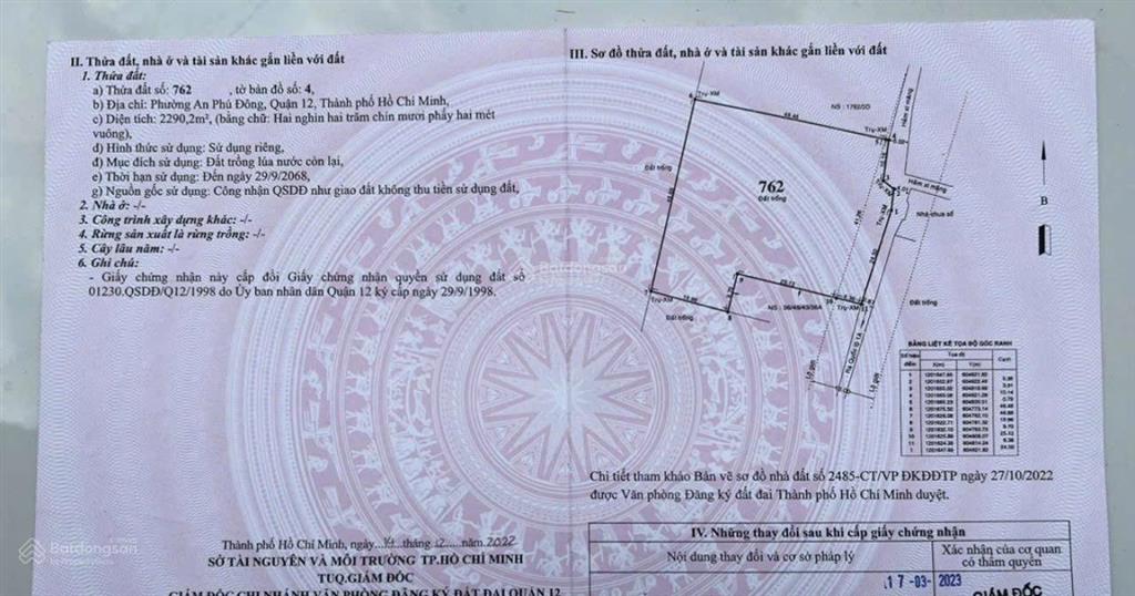 Bán đất / sông sài gòn dt 2290m có 1175m thổ cư. vị trí đẹp khu vực đang phát triển