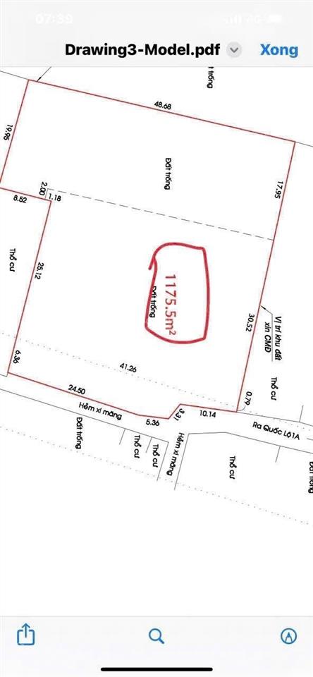 Bán đất / sông sài gòn dt 2290m có 1175m thổ cư. vị trí đẹp khu vực đang phát triển