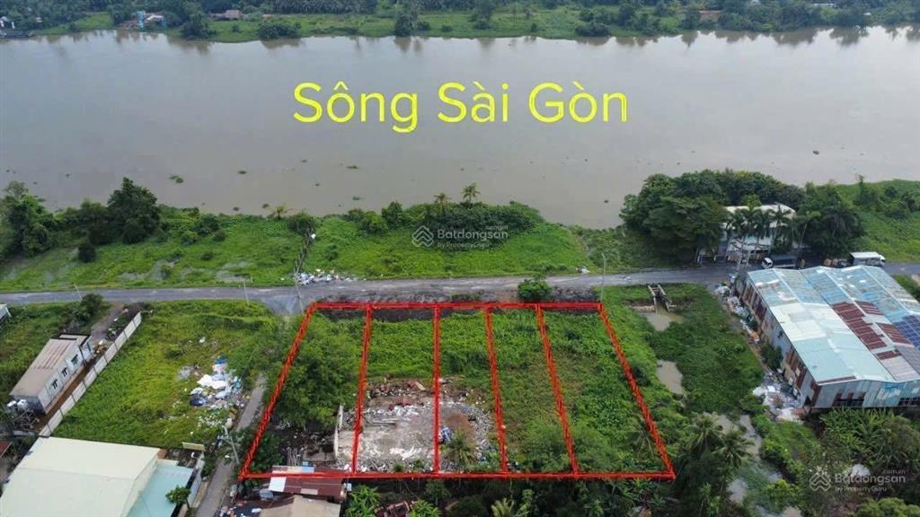 Bán đất mt sông sài gòn dt 10m nở hậu (11x49m) 520m2 thổ cư. vị trí đẹp. giao thông thuận lợi