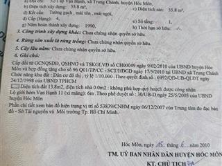 Nhà 1 sẹc đường xóm bắp gần nguyễn hữu cầu, xã trung chánh, hóc môn giá 3,8 tỷ tl