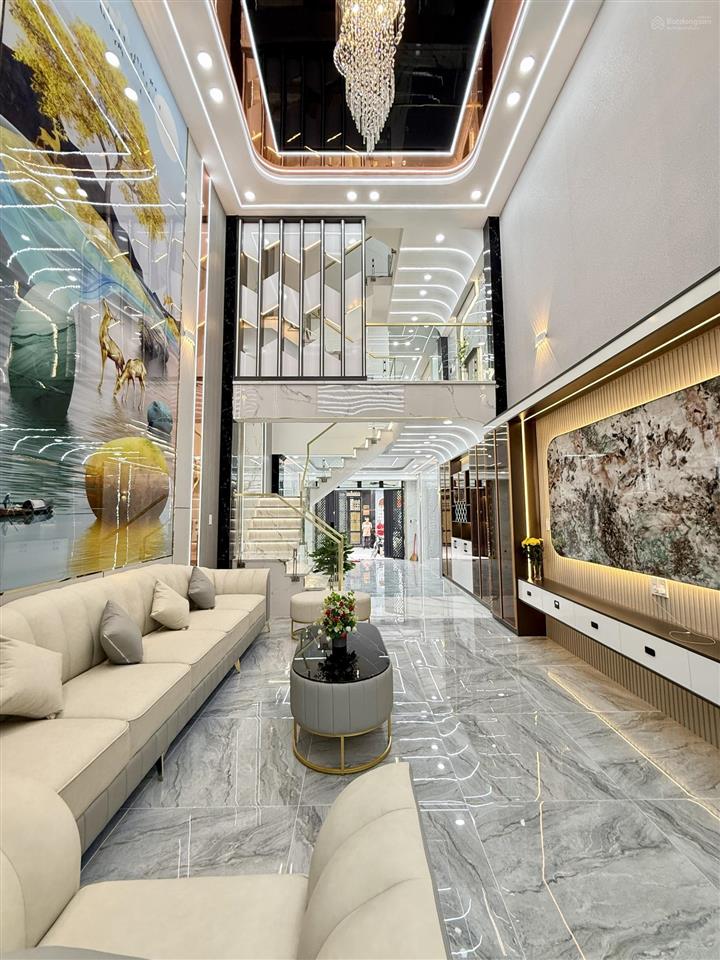 Nhà đường thông dt4.2x19m, lửng, 3lầu, 4pn, 6vs, p/thờ, gara ô tô, sân thượng, hướng đông, 7,4 tỷ