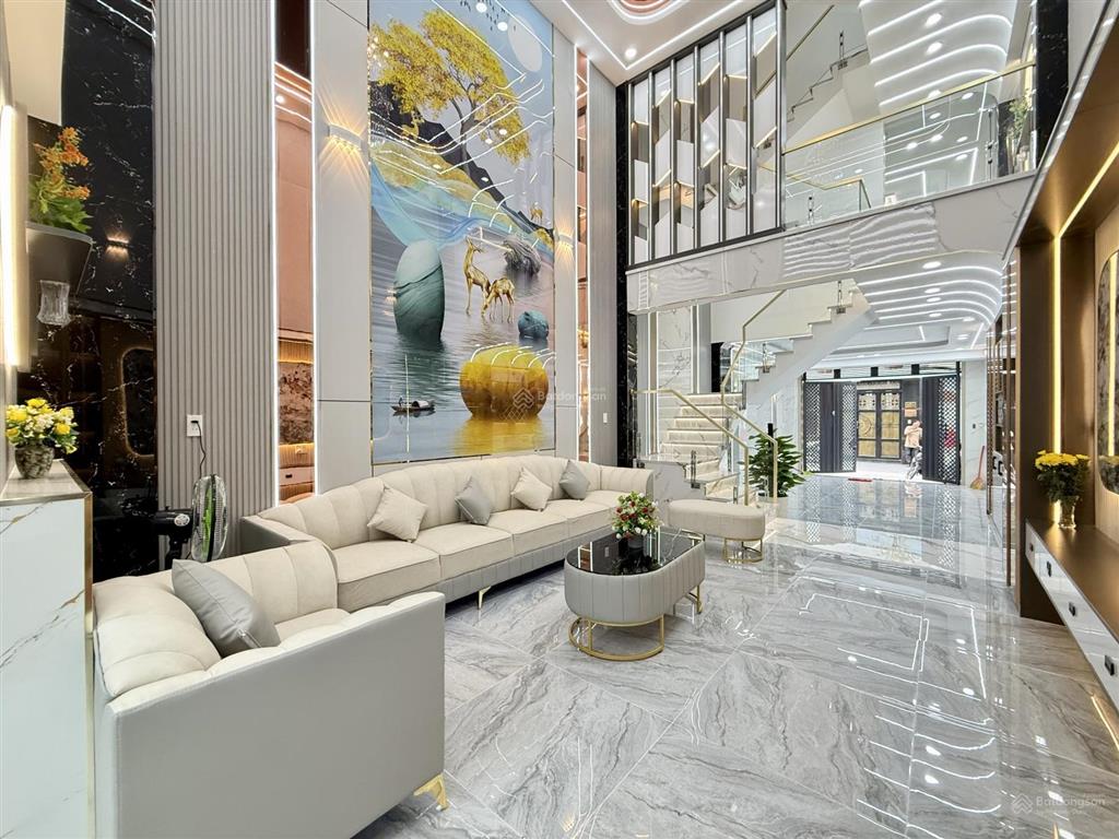 Nhà đường thông dt4.2x19m, lửng, 3lầu, 4pn, 6vs, p/thờ, gara ô tô, sân thượng, hướng đông, 7,4 tỷ