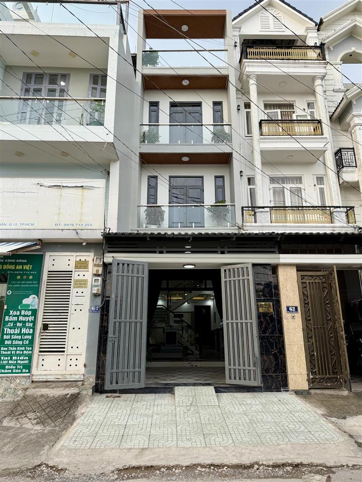 Nhà mặt tiền đường tx 43, dt4x16m, trệt, 3lầu, sân trước rộng, 4pn, 5vs, sân thượng, 6.35 tỷ