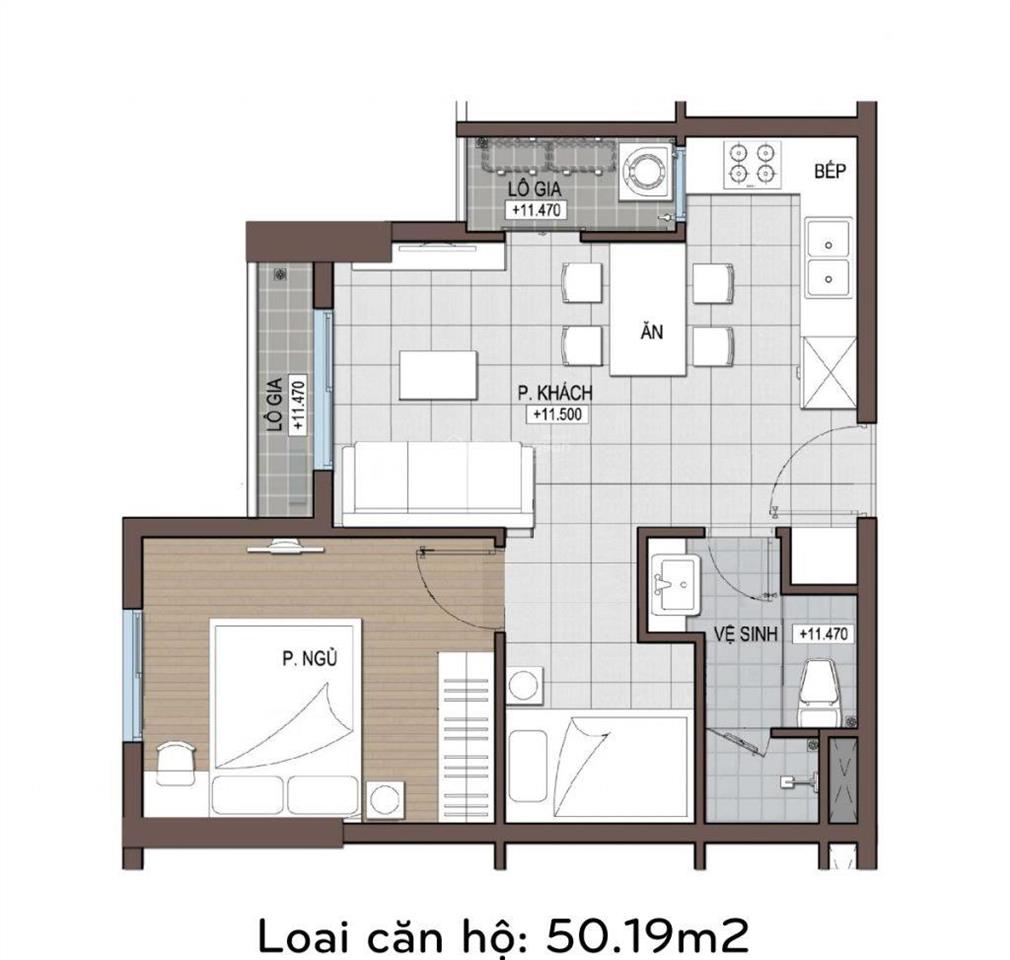 Cho thuê gấp căn hộ da conic riverside 1pn+ 1w, có nội thất, 6tr/tháng  0979 695 ***