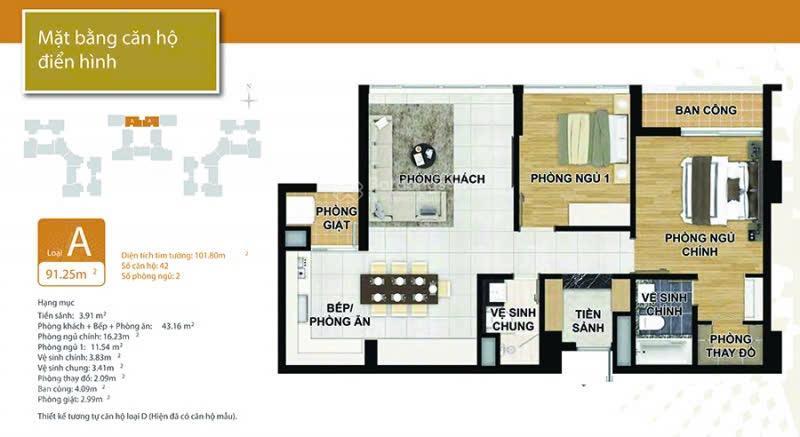 Bán căn 2pn 91m chung cư starlake tây hồ view khu biệt thự .