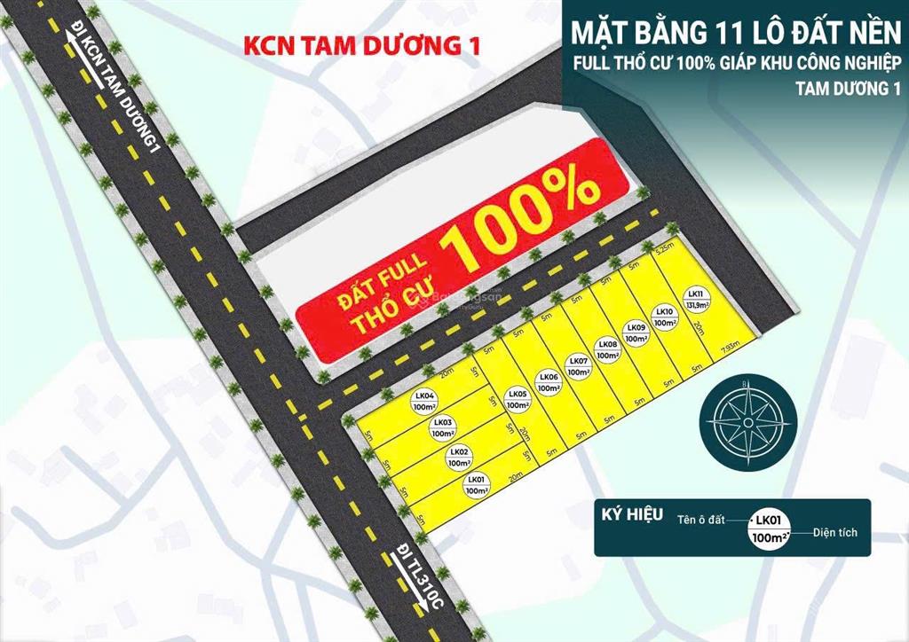 Ra hàng 11 lô ba bước chân tới khu công nghiệp tam dương đang quy hoạch, khẩn trương mua là thắng