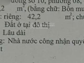 Nguyễn văn khối  gv  42.2m đất x trệt lầu  2.95 tỷ