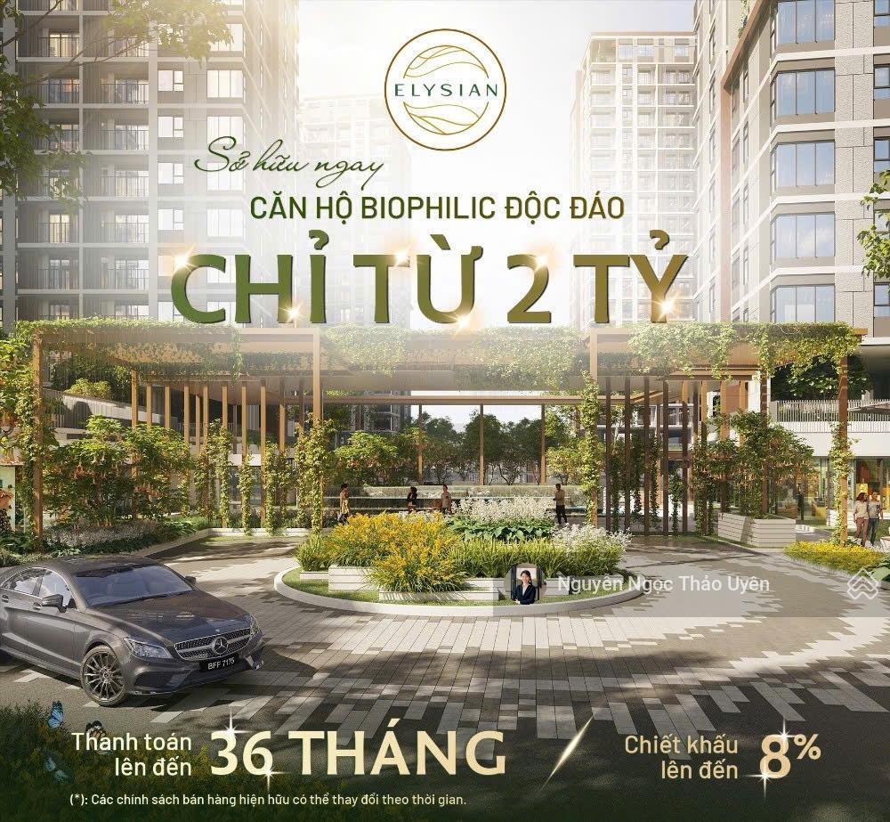 Elysian 1pn + dt 52.3m2 giá bán 3,7 tỷ view hồ bơi + 2 năm pql