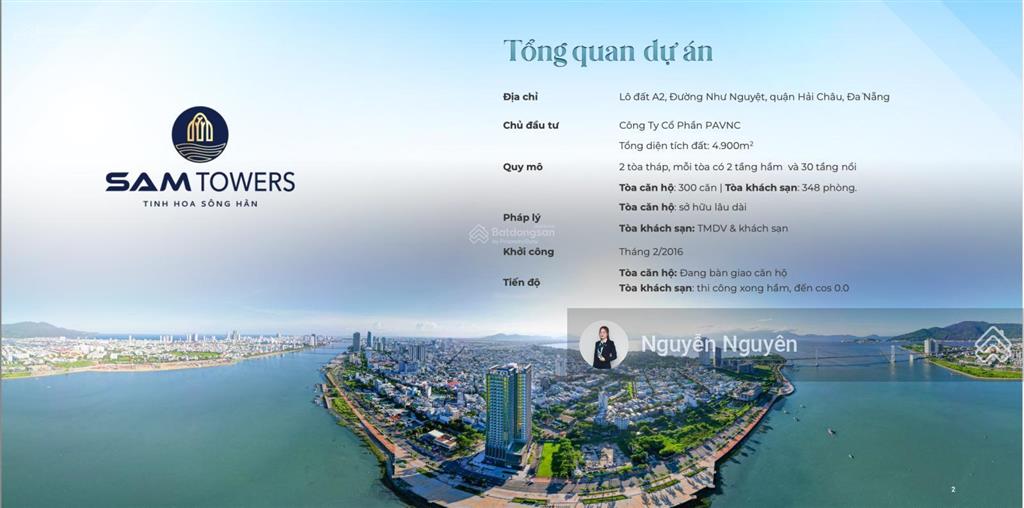 Căn hộ 2pn sam towers trực diện sông hàn đà nẵng, cam kết lợi nhuận 300 triệu/năm + ưu đãi t9/2025
