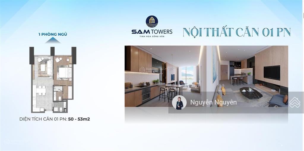 Căn hộ 2pn sam towers trực diện sông hàn đà nẵng, cam kết lợi nhuận 300 triệu/năm + ưu đãi t9/2025