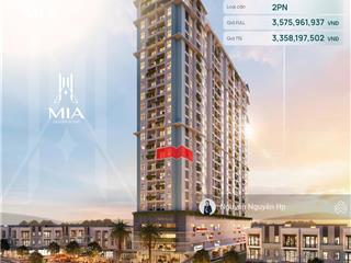 Mia center point căn góc 2pn mặt tiền, bàn giao full nội thất liền tường, chiết khấu lên đến 6%