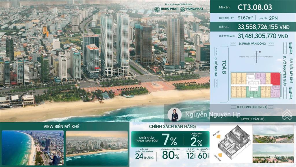 Times square đà nẵng căn góc 2pn trực diện biển mỹ khê, ck đến 7% htls 0% đến 12 tháng