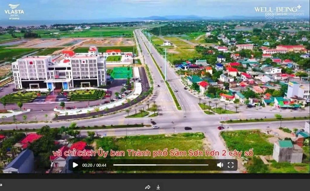 Đầu ve trục chính mb đồng su, thành phố sầm sơn, hướng đông, kd tốt, dt 100m2, mt 5m. giá 2 tỷ