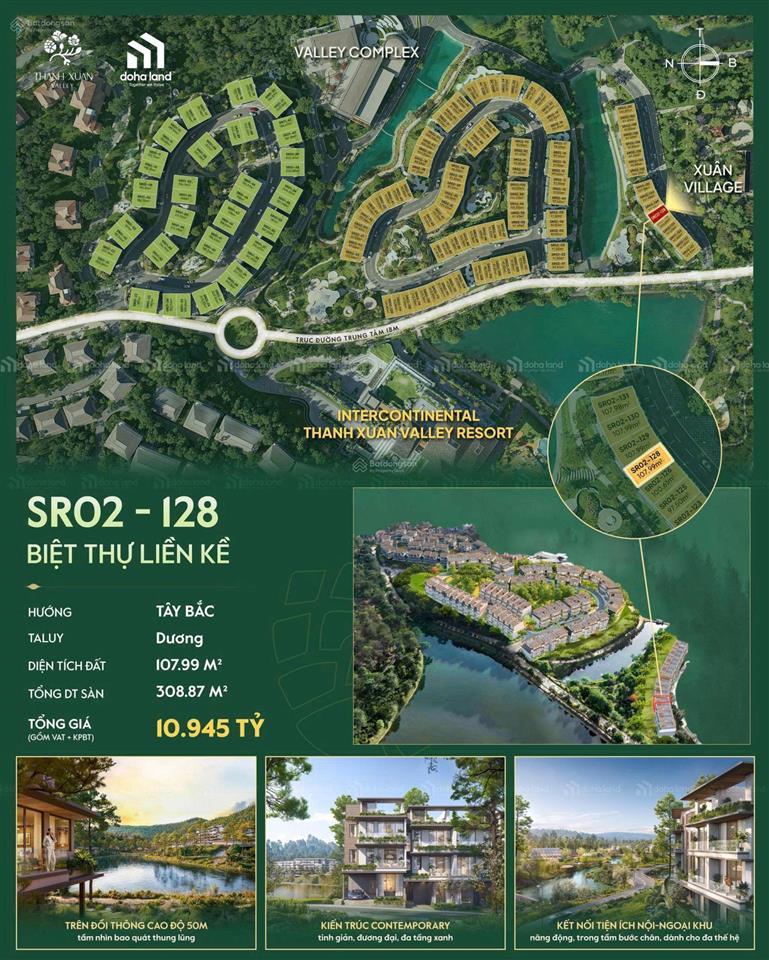 Bán căn ngoại giao sr02128 diện tích 107m2, xây 3 tầng 1 tum tại dự án thanh xuân valley vĩnh phúc