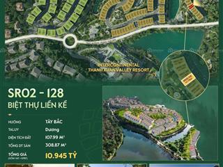 Bán căn ngoại giao sr02128 diện tích 107m2, xây 3 tầng 1 tum tại dự án thanh xuân valley vĩnh phúc