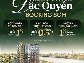Độc quyền booking nhận lãi suất 1%/ngày, căn hộ mặt tiền ven sông sg đường 64m, giá 45tr/m2 